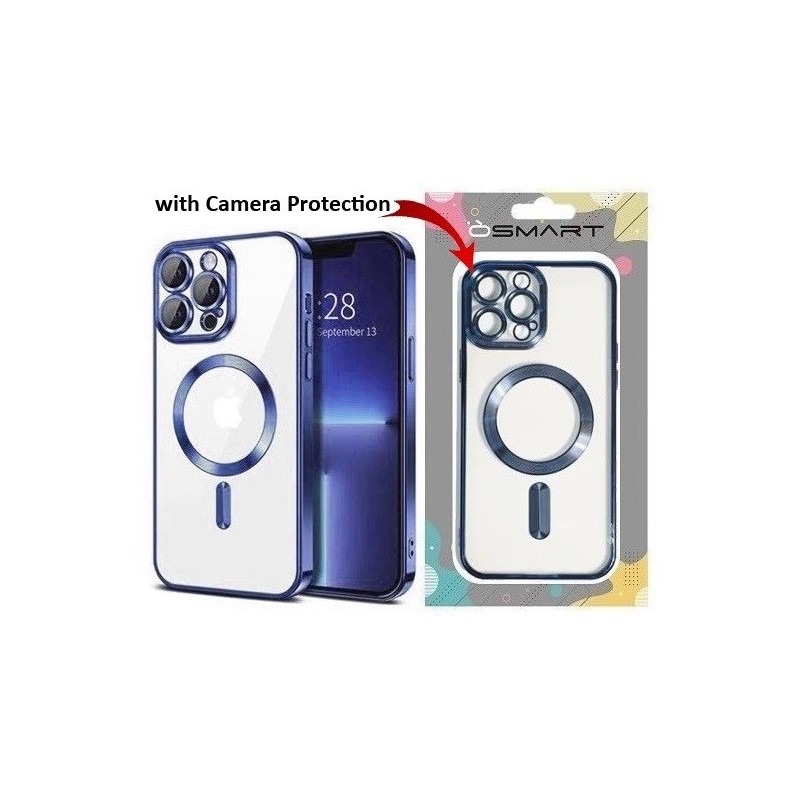 COVER PROTEZIONE APPLE IPHONE 11 PRO - MAGSAFE TPU TRASPARENTE/BLU (CON PROTEZIONE FOTOCAMERA)