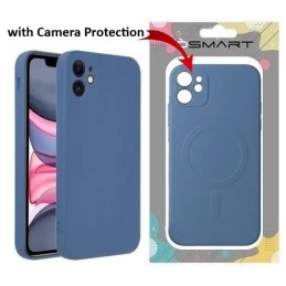 COVER PROTEZIONE APPLE IPHONE 11 PRO MAX - MAGSAFE SILICONE BLU (CON PROTEZIONE FOTOCAMERA)