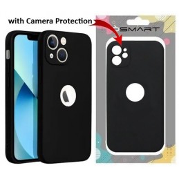 COVER PROTEZIONE APPLE IPHONE 11 - SOFT SILICONE NERO (CON PROTEZIONE FOTOCAMERA E FORO PER IL LOGO)