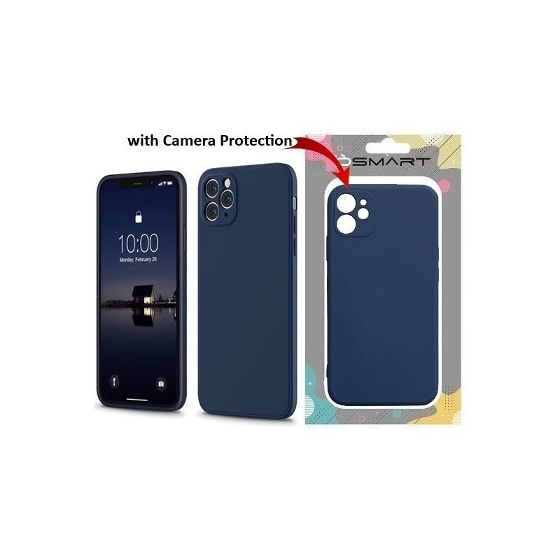 COVER PROTEZIONE APPLE IPHONE 11 PRO MAX - SILICONE DARK BLU (CON PROTEZIONE FOTOCAMERA)