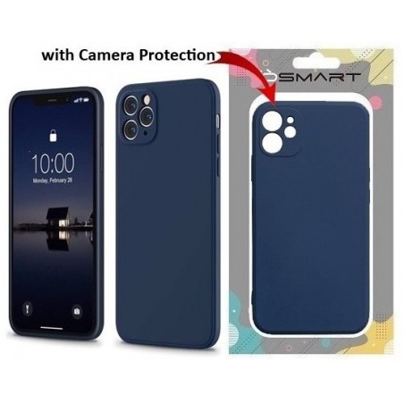 COVER PROTEZIONE APPLE IPHONE 11 PRO MAX - SILICONE DARK BLU (CON PROTEZIONE FOTOCAMERA)