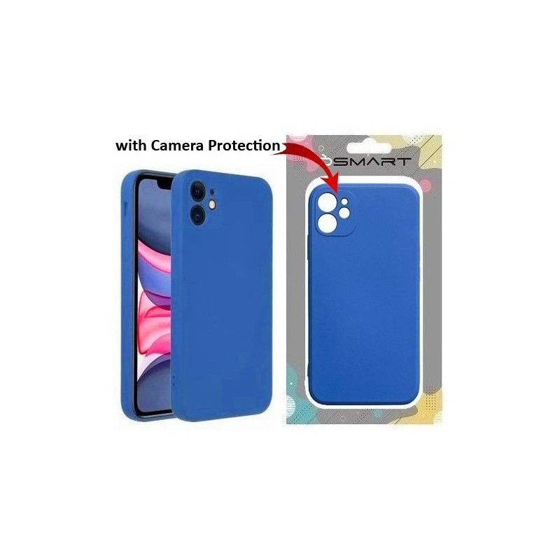 COVER PROTEZIONE APPLE IPHONE 11 PRO MAX - SILICONE BLU (CON PROTEZIONE FOTOCAMERA)