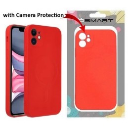 COVER PROTEZIONE APPLE IPHONE 11 PRO MAX - MAGSAFE SILICONE ROSSO (CON PROTEZIONE FOTOCAMERA)