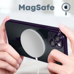 COVER PROTEZIONE APPLE IPHONE 11 PRO MAX - MAGSAFE TPU TRASPARENTE/VIOLA (CON PROTEZIONE FOTOCAMERA)