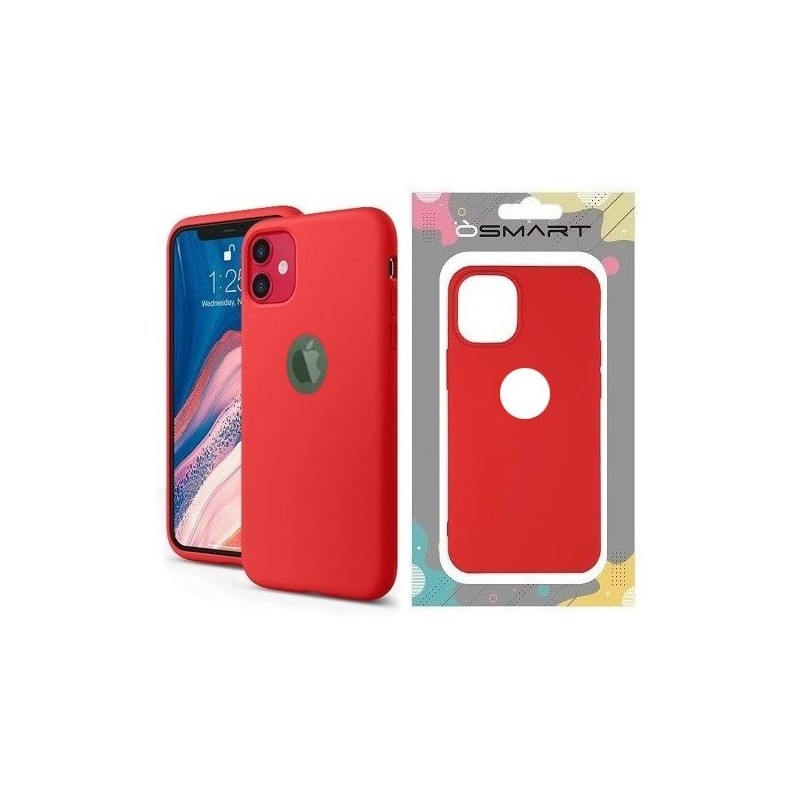 COVER PROTEZIONE APPLE IPHONE 11 PRO MAX - SOFT SILICONE ROSSO (CON FORO PER IL LOGO)