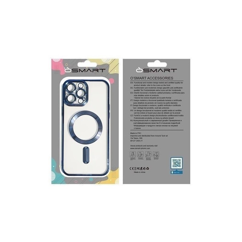 COVER PROTEZIONE APPLE IPHONE 13 - MAGSAFE TPU TRASPARENTE/BLU (CON PROTEZIONE FOTOCAMERA)