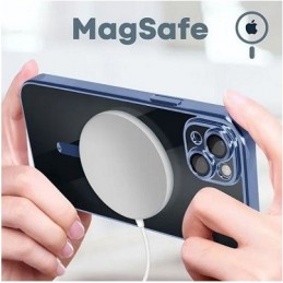 COVER PROTEZIONE APPLE IPHONE 13 - MAGSAFE TPU TRASPARENTE/BLU (CON PROTEZIONE FOTOCAMERA)