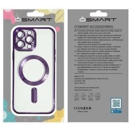 COVER PROTEZIONE APPLE IPHONE 12 PRO MAX - MAGSAFE TPU TRASPARENTE/VIOLA (CON PROTEZIONE FOTOCAMERA)