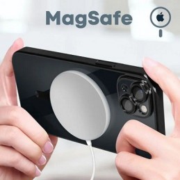 COVER PROTEZIONE APPLE IPHONE 12 PRO MAX - MAGSAFE TPU TRASPARENTE/NERO (CON PROTEZIONE FOTOCAMERA)