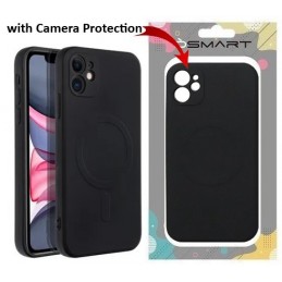 COVER PROTEZIONE APPLE IPHONE 12 PRO MAX - MAGSAFE SILICONE NERO (CON PROTEZIONE FOTOCAMERA)