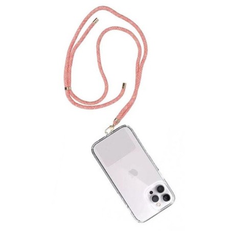LACCETTO PORTACELLULARE DA COLLO PER SMARTPHONE CON LUNGHEZZA REGOLABILE - COLORE ROSA (UNIVERSALE)