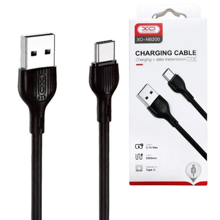 CAVO HUAWEI SAMSUNG XIAOMI TYPE-C / USB 2MT 2.1A NERO XO-NB200