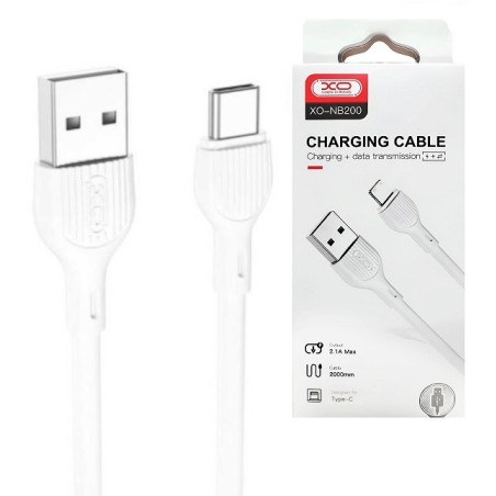 CAVO HUAWEI SAMSUNG XIAOMI TYPE-C / USB 2MT 2.1A BIANCO XO-NB200