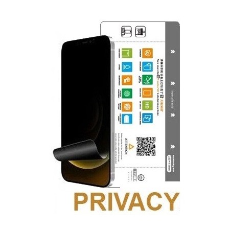 PELLICOLA IDROGEL DA TAGLIO OPACA PRIVACY (SPESSORE 0.17mm - DIMENSIONE 11cmX23cm) - SET 10 PZ.
