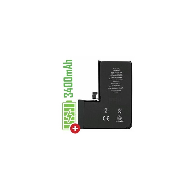 BATTERIA APPLE IPHONE 14 PRO - MAGGIORATA 3400mAh BATTERIA APPLE IPHONE 14 PRO - MAGGIORATA 3400mAh
