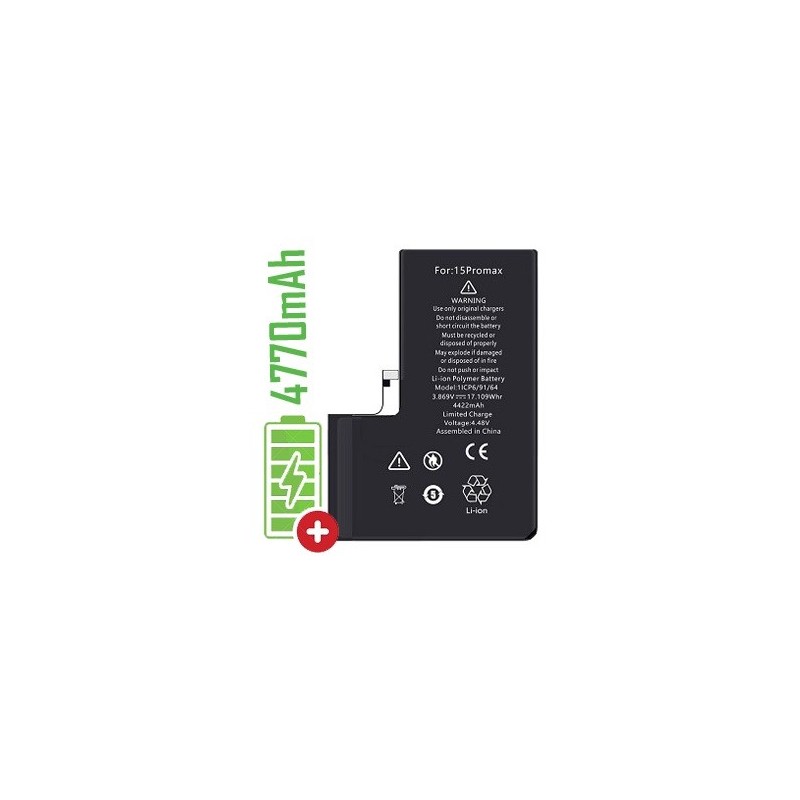 BATTERIA APPLE IPHONE 15 PRO MAX - MAGGIORATA 4770mAh