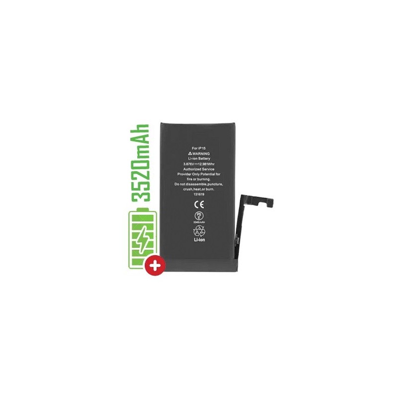 BATTERIA APPLE IPHONE 15 - MAGGIORATA 3520mAh BATTERIA APPLE IPHONE 15 - MAGGIORATA 3520mAh