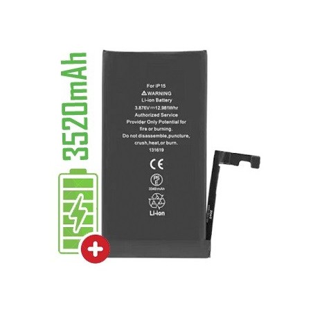 BATTERIA APPLE IPHONE 15 - MAGGIORATA 3520mAh