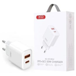 CARICABATTERIE USB   TYPE-C FAST CHARGER 3A 20W BIANCO XO-CE12