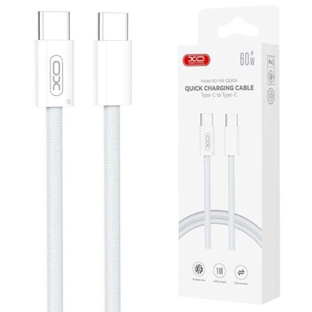 CAVO APPLE HUAWEI SAMSUNG XIAOMI TYPE-C / TYPE-C 1MT 60W BIANCO XO-NB-Q260A