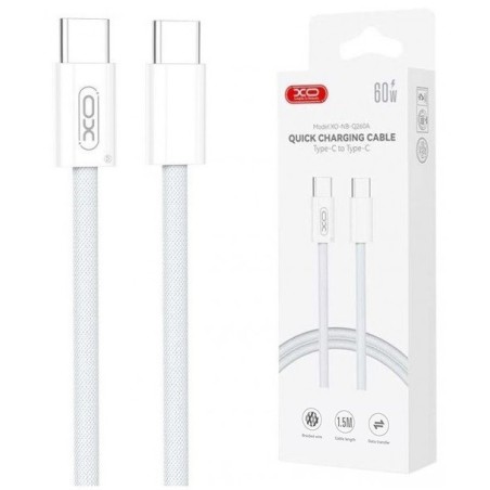CAVO APPLE HUAWEI SAMSUNG XIAOMI TYPE-C / TYPE-C 1.5MT 60W BIANCO XO-NB-Q260A