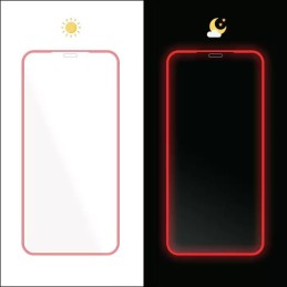 VETRO TEMPERATO APPLE IPHONE 7 / 8 / SE 2020 - CON BORDINO ROSSO FLUO