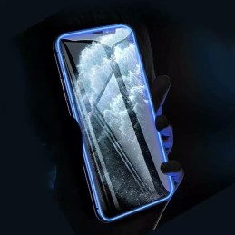 VETRO TEMPERATO APPLE IPHONE XR - CON BORDINO BLU FLUO