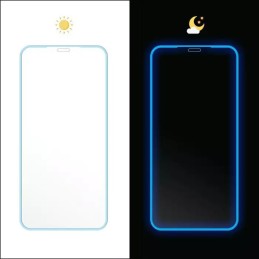 VETRO TEMPERATO APPLE IPHONE XR - CON BORDINO BLU FLUO