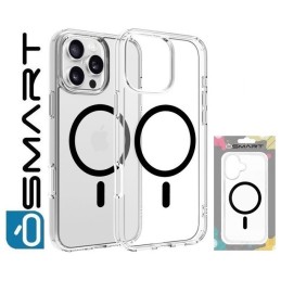 COVER PROTEZIONE APPLE IPHONE 14 - MAGSAFE TPU TRASPARENTE ANELLO NERO