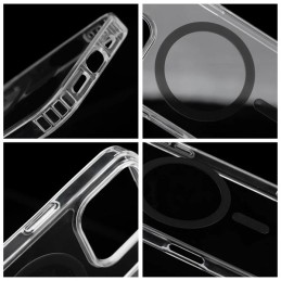COVER PROTEZIONE APPLE IPHONE 14 - MAGSAFE TPU TRASPARENTE ANELLO NERO