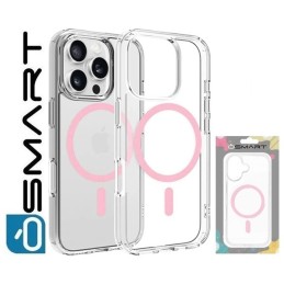 COVER PROTEZIONE APPLE IPHONE 16 - MAGSAFE TPU TRASPARENTE ANELLO ROSA