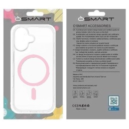 COVER PROTEZIONE APPLE IPHONE 16 - MAGSAFE TPU TRASPARENTE ANELLO ROSA