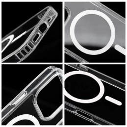 COVER PROTEZIONE APPLE IPHONE 11 PRO - MAGSAFE TPU TRASPARENTE ANELLO BIANCO
