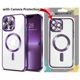 COVER PROTEZIONE APPLE IPHONE 16 PRO - MAGSAFE TPU TRASPARENTE/VIOLA (CON PROTEZIONE FOTOCAMERA)