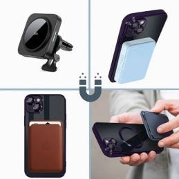 COVER PROTEZIONE APPLE IPHONE 16 PRO - MAGSAFE TPU TRASPARENTE/VIOLA (CON PROTEZIONE FOTOCAMERA)