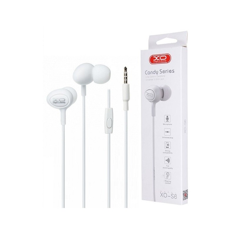AURICOLARE XO (JACK 3.5MM) XO-S6 BIANCO