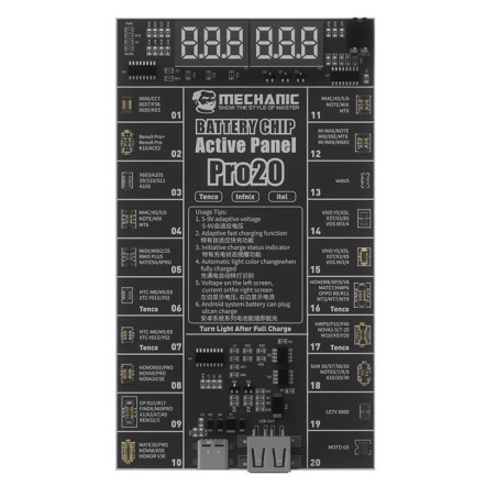 ATTIVATORE/TESTER BATTERIE SAMSUNG XIAOMI OPPO HUAWEI MECHANIC P20 PRO (400+ MODELLI)
