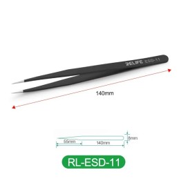 PINZETTA CON PUNTA DRITTA RELIFE ESD-11