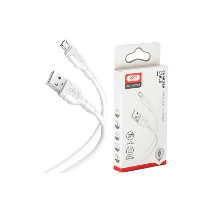CAVO HUAWEI SAMSUNG XIAOMI MICRO USB / USB 1MT 2.1A BIANCO XO-NB212