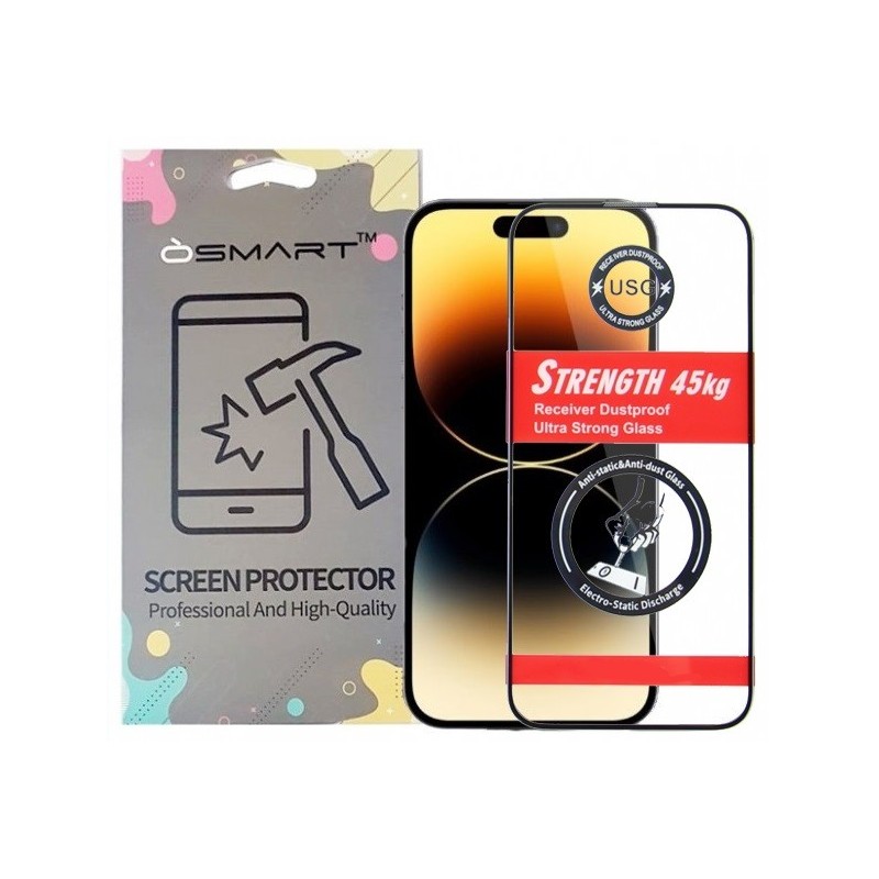 VETRO TEMPERATO APPLE IPHONE 17 PRO - ULTRA STRONG 45KG E CON BORDINO NERO