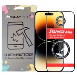 VETRO TEMPERATO APPLE IPHONE 13 PRO MAX / 14 PLUS - ULTRA STRONG 45KG E CON BORDINO NERO