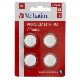 BATTERIA AL LITIO 3 VOLT A BOTTONE CR2032 VERBATIM (CONF. 4 PZ.)