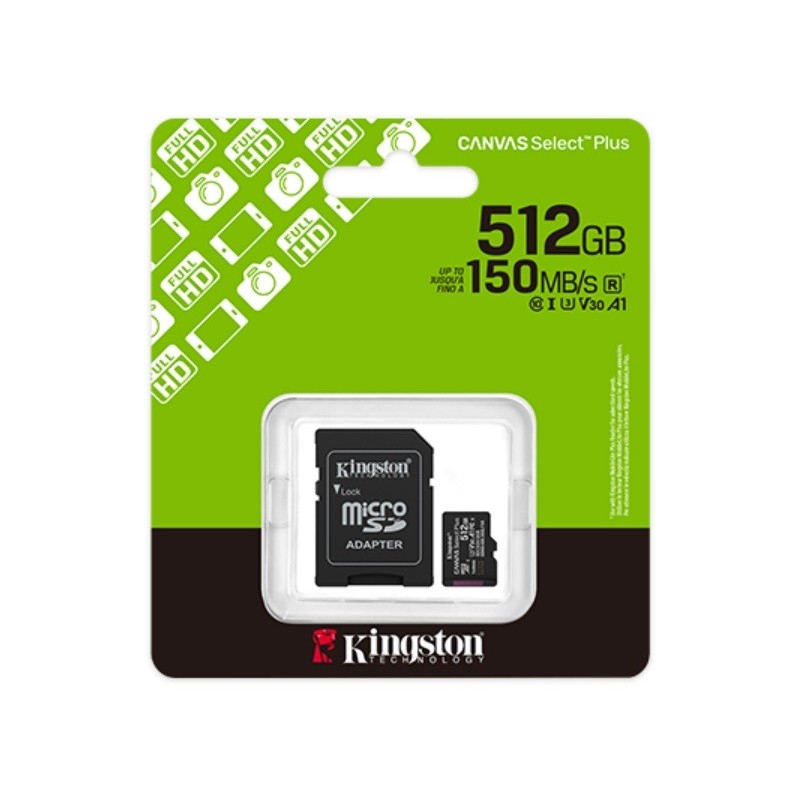 MEMORIA 512GB KINGSTON MICRO SDCS3/512GB Canvas Select Plus