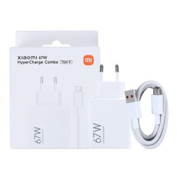 CARICABATTERIE USB + CAVO TYPE-C XIAOMI FAST CHARGER BHR9465EU BIANCO 67W