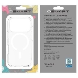 COVER PROTEZIONE APPLE IPHONE 17 PRO - MAGSAFE TPU TRASPARENTE ANELLO BIANCO
