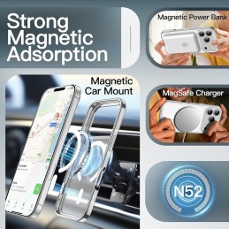 COVER PROTEZIONE APPLE IPHONE 17 PRO - MAGSAFE TPU TRASPARENTE ANELLO BIANCO