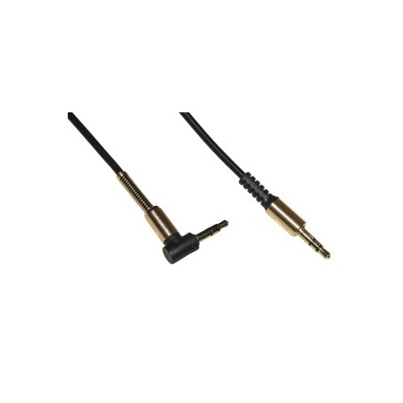 CAVO AUDIO PIATTO STEREO 3 POLI JACK 3,5 MM 1MT NERO