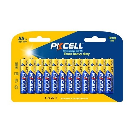 BATTERIA STILO AA ALCALINA HEAVY DUTY BLISTER 24 PZ. PKCELL