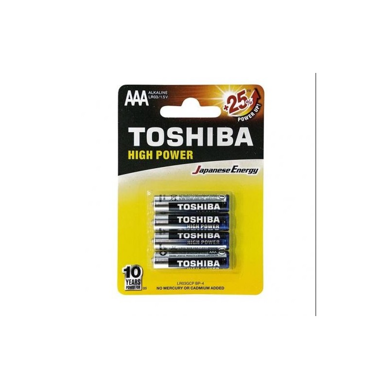 BATTERIA MINI STILO AAA ALCALINE TOSHIBA CONF. 4PZ