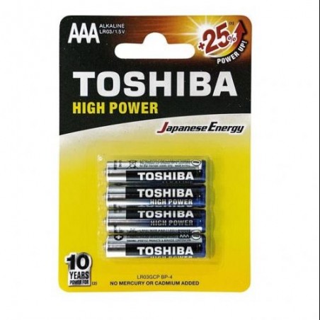 BATTERIA MINI STILO AAA ALCALINE TOSHIBA CONF. 4PZ